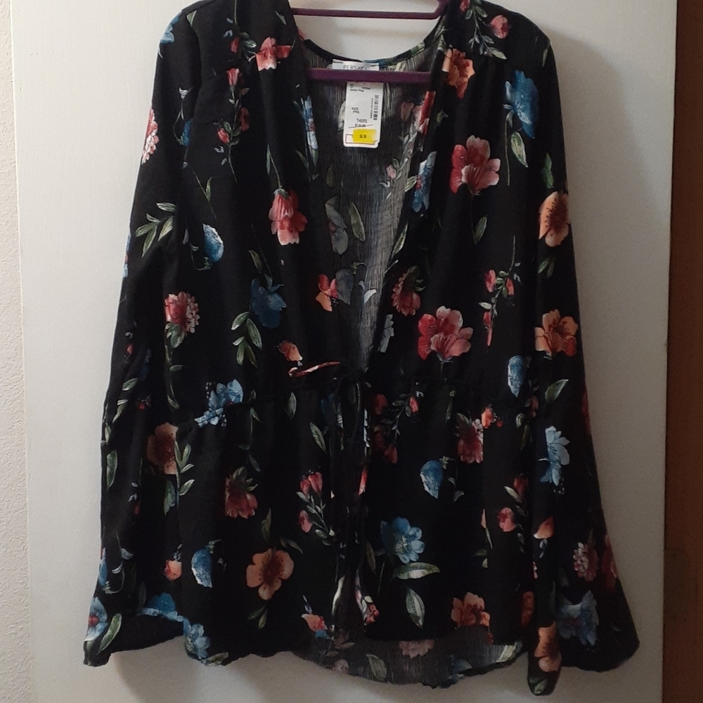 Long sleeve. Sheer camisole